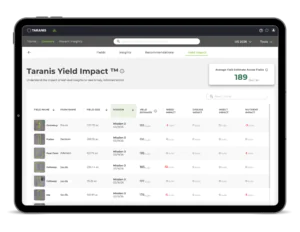 Taranis Yield Tool on Ipad